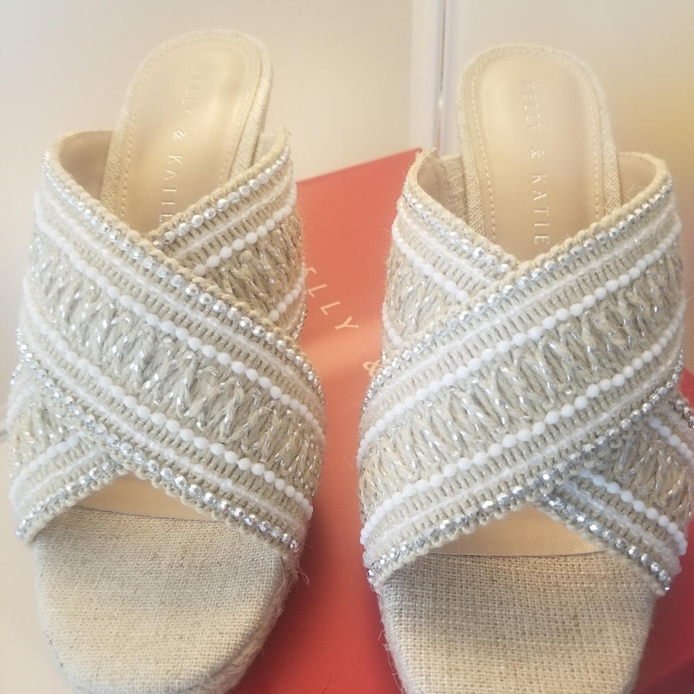 Kelly & Kate Shoes Jute-Wedge beige size 6.5 M
